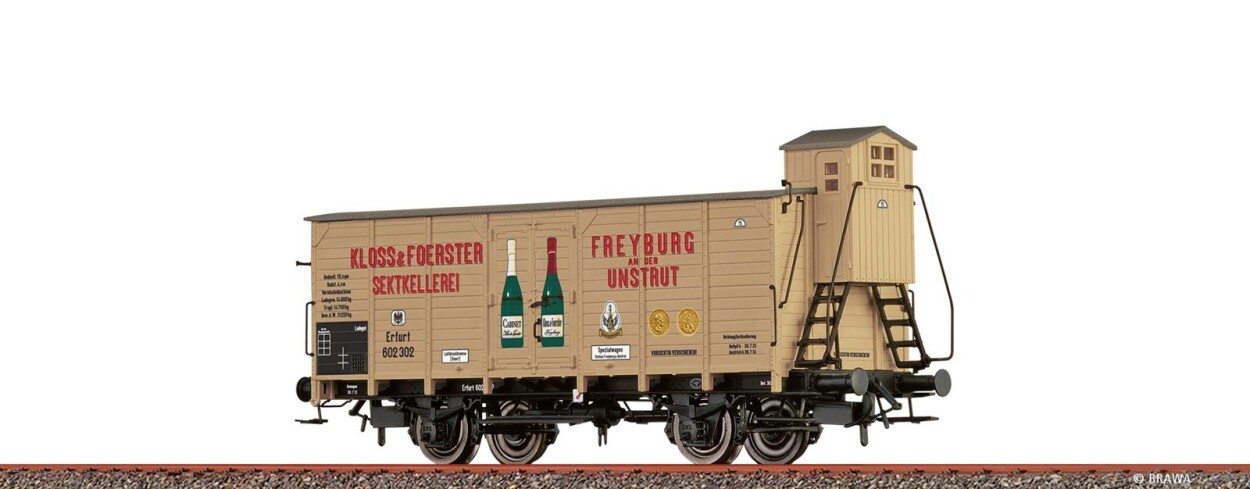Brawa 50969  Gedeckter Güterwagen G10 "Kloss & Foerster"  Ep. I K.P.E.V.