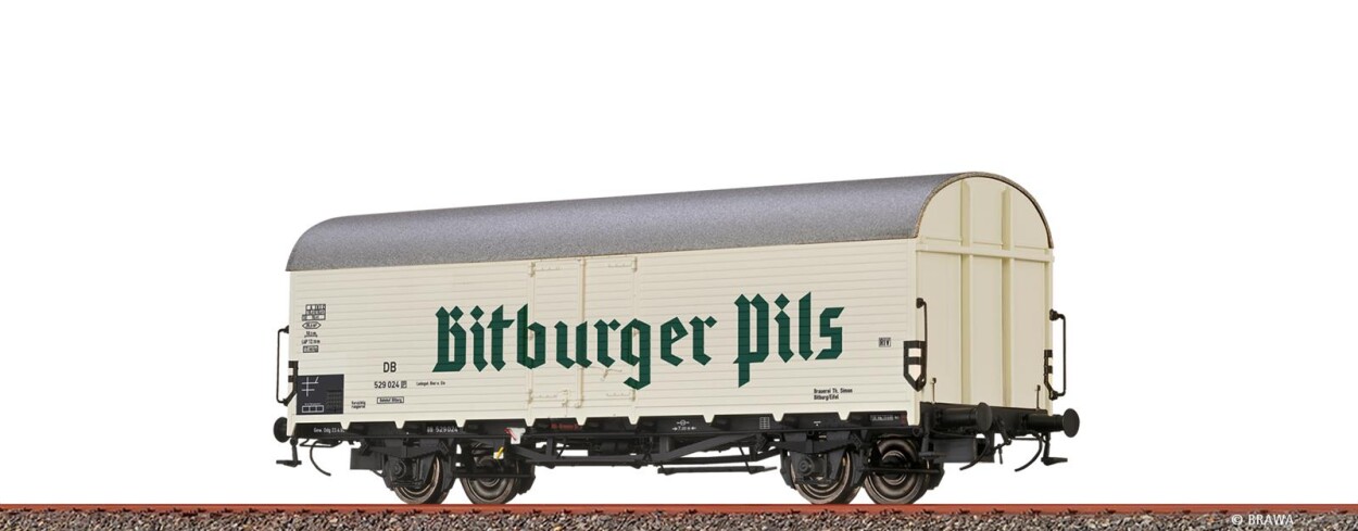 Brawa 50984  Gedeckter Güterwagen Tnfhs 38 "Bitburger"  529 024  Ep. III DB