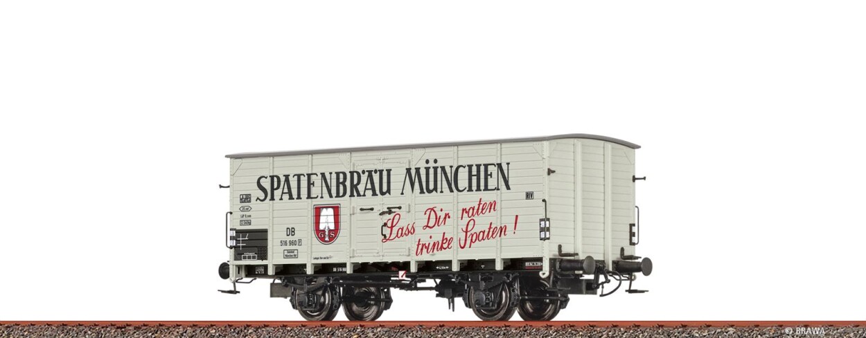 Brawa 50987  Gedeckter Güterwagen G10 "Spatenbräu München"  Ep. III DB