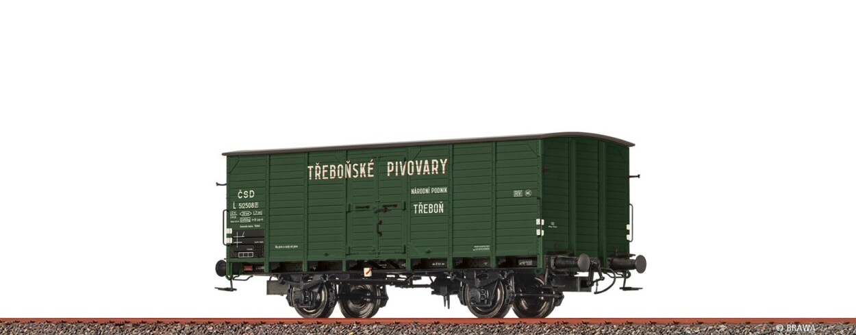 Brawa 50993  Gedeckter Güterwagen L "Trebonske Pivovary"  512508  Ep. III CSD