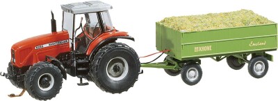 Faller 161536  Car System  Schlepper MF T8280 Traktor mit Anh&auml;nger (WIKING)