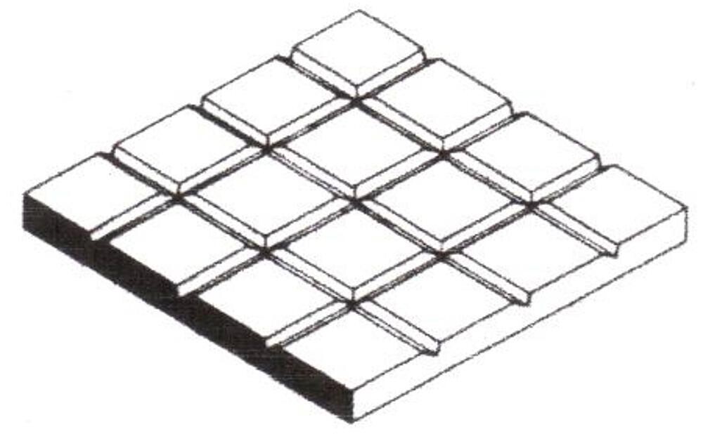 Evergreen 504514  Gehwegplatten , 1x150x300 mm.Raster 3,2x3,2 mm, 1 Stück