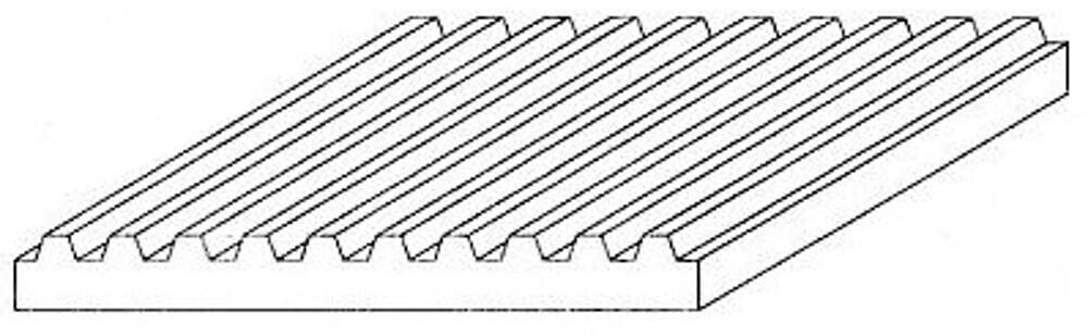 Evergreen 504525  Wellblech , 1x150x300 mm, Raster 0,75 mm, 1 Stück