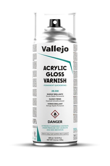 Vallejo 728530  Klarlack, glänzend, Sprühdose, 400 ml