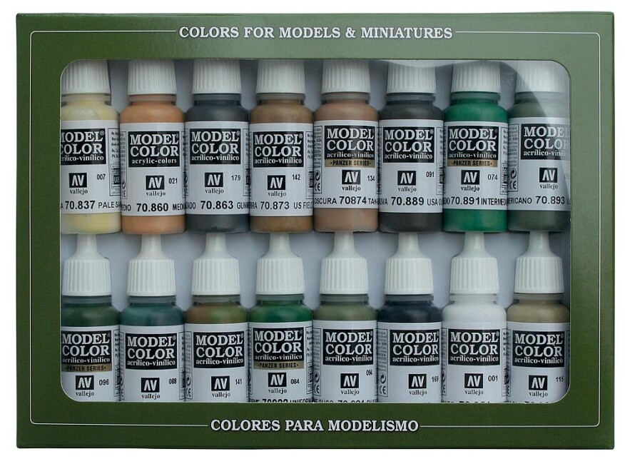 Vallejo 770109  Farb-Set, Alliierte Farben, WWII, 16 x 17 ml