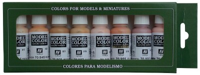 Vallejo 770124  Farb-Set, Gesichts- und Hautt&ouml;ne, 8 x 17 ml