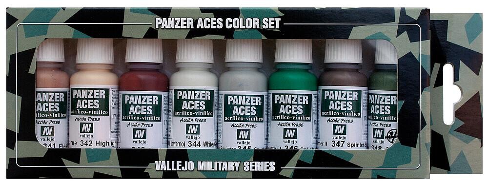 Vallejo 770129  Farb-Set, Set 6 - Panzer - Hauttöne und Tarnung, 8 x 17 ml