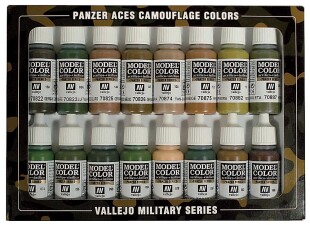 Vallejo 770179  Farb-Set, Panzer-Aces Tarnungen, 16 x 17 ml