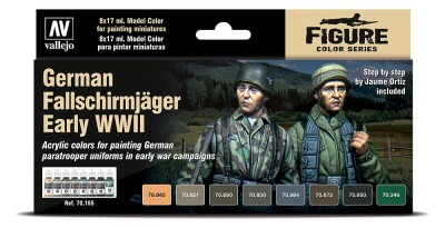 Vallejo 770185  Farb-Set, Deutsche Fallschirmj&auml;ger WWII, fr&uuml;h