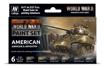 Vallejo 770203  Farb-Set, US-amerikanische Panzerung und Infanterie, WWII