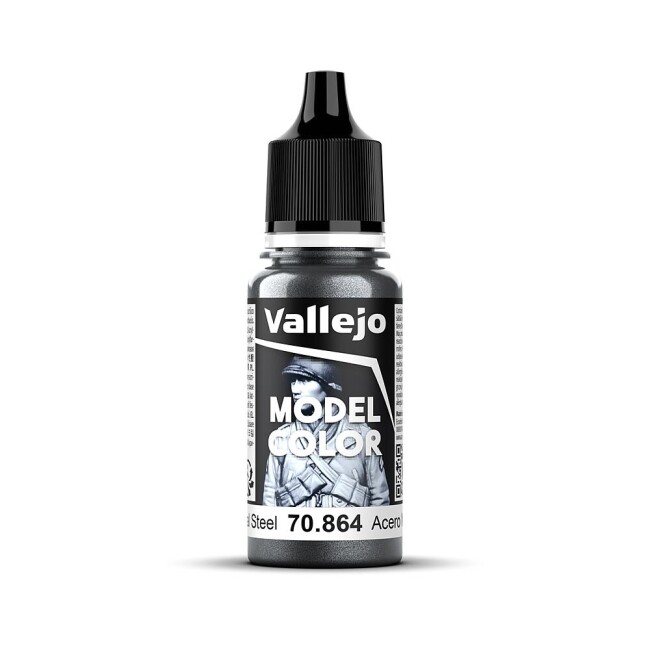 Vallejo 770864  Stahlgrau, Metallic, 17 ml