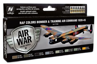 Vallejo 771145  Farb-Set RAF Bomber &amp; Training 1939 - 1945, 8 x 17 ml