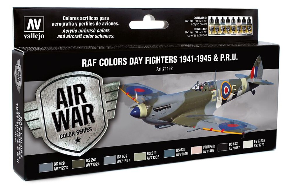 Vallejo 771162  Farb-Set, RAF Tagjäger WWII, 8 x 17 ml