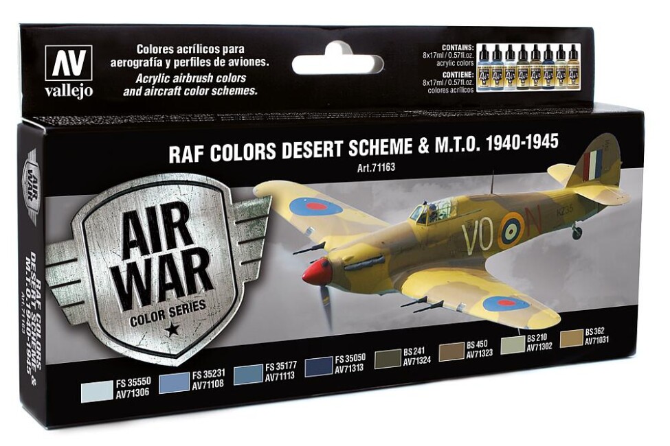 Vallejo 771163  Farb-Set, RAF Wüstentarnung WWII, 8 x 17 ml