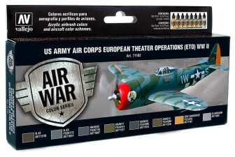 Vallejo 771182  Farb-Set, USA Flugzeuge WWII, 8 x 17 ml,...