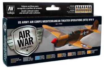 Vallejo 771183  Farb-Set, USA Flugzeuge WWII, 8 x 17 ml,...