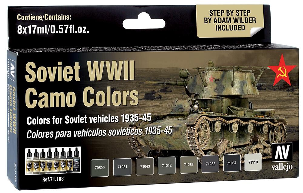 Vallejo 771188  Farb-Set, Sowjetische Tarnung WWII