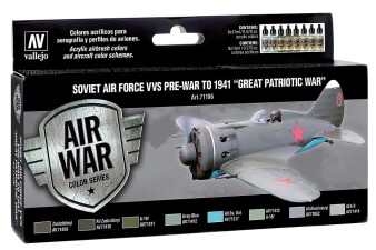 Vallejo 771196  Farb-Set, Sowjetische Luftwaffe bis 1941