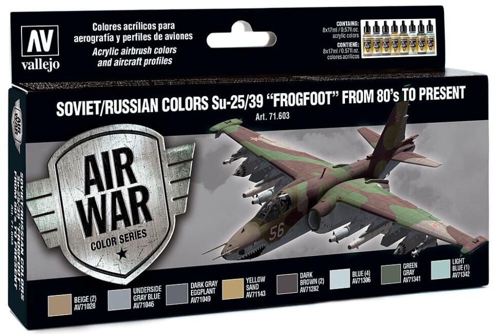 Vallejo 771603  Farb-Set, Su-25/39 Frogfoot, 8 x 17 ml