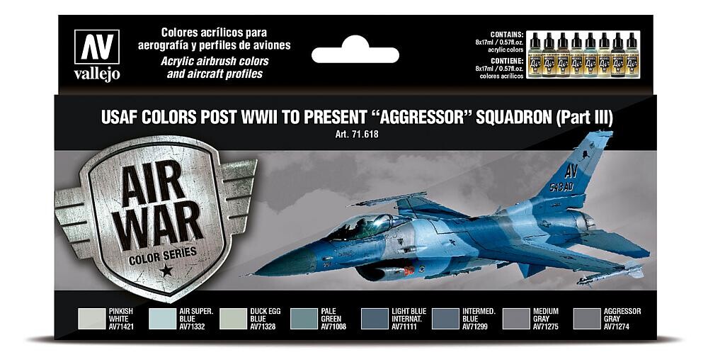 Vallejo 771618  Farb-Set, USAF 1940er bis heute, Aggressor Squadron, 3