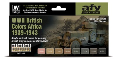 Vallejo 771622  Farb-Set, Britische Farben, Afrika 1939 -...