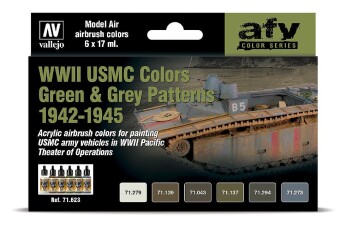 Vallejo 771623  Farb-Set, WWII USMC, Gr&uuml;n &amp; Grau...
