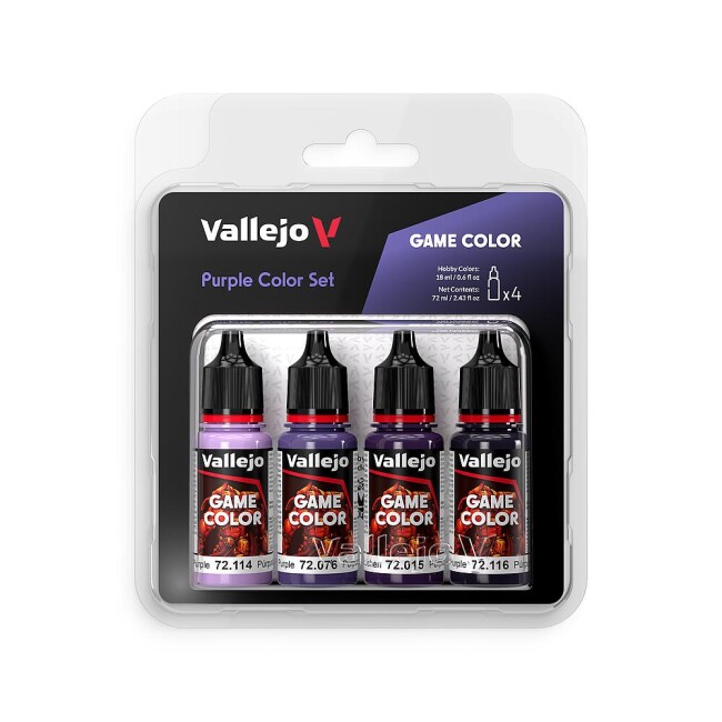Vallejo 772382  Farb-Set Purpur, 4x 18 ml