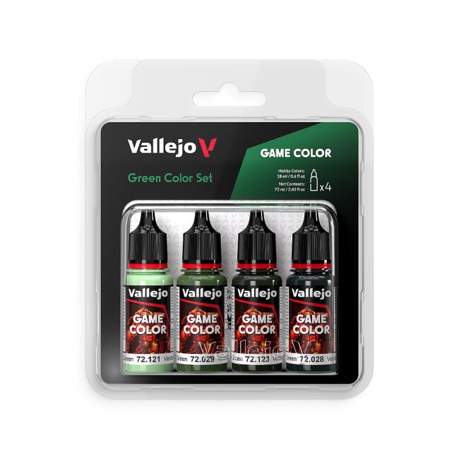 Vallejo 772384  Farb-Set Grün, 4x 18 ml