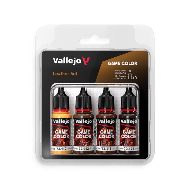 Vallejo 772385  Farb-Set Leder, 4x 18 ml