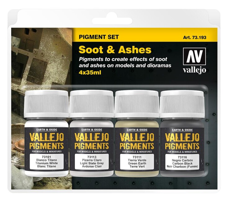 Vallejo 773193  Pigment-Set Ruß und Asche