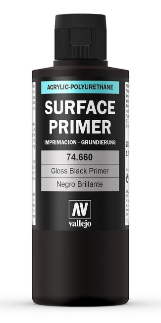 Vallejo 774660  Grundierung, schwarz, glänzend, 200 ml