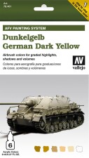 Vallejo 778401  Farb-Set, Deutsch Dunkelgelb, 6 x 8 ml