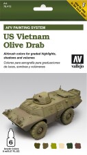 Vallejo 778412  Farb-Set, US Vietnam Olivgrau, 6 x 8 ml