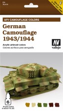 Vallejo 778414  Farb-Set, Deutsch Tarnung 1943/44, 6 x 8 ml