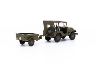 ACE 885102  1/87 Willys M38A1 Armee-Jeep mit Aebi Gelpw Anh 68
