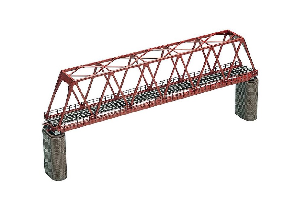 TomyTEC 970317  Fachwerk-Eisenbrücke, eingleisig, rot