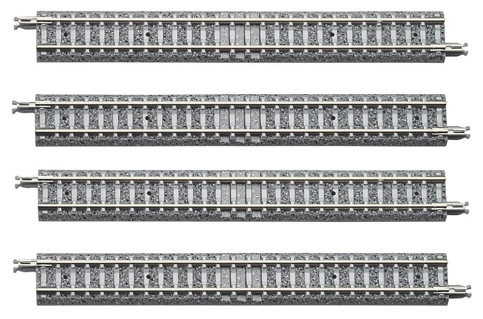 TomyTEC 971011  4 Gleise, gerade, in Schotterbettung, je 140 mm