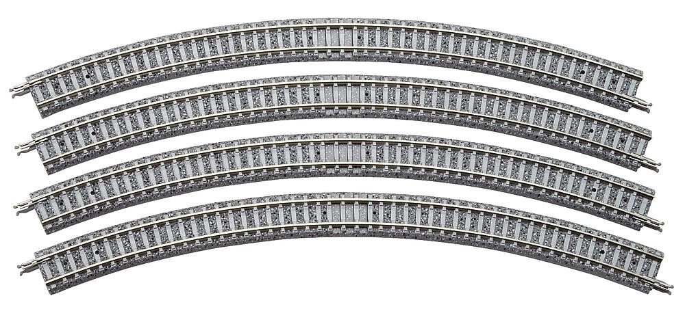 TomyTEC 971192  4 Gleise, gebogen, in Schotterbettung, 45°, r 317