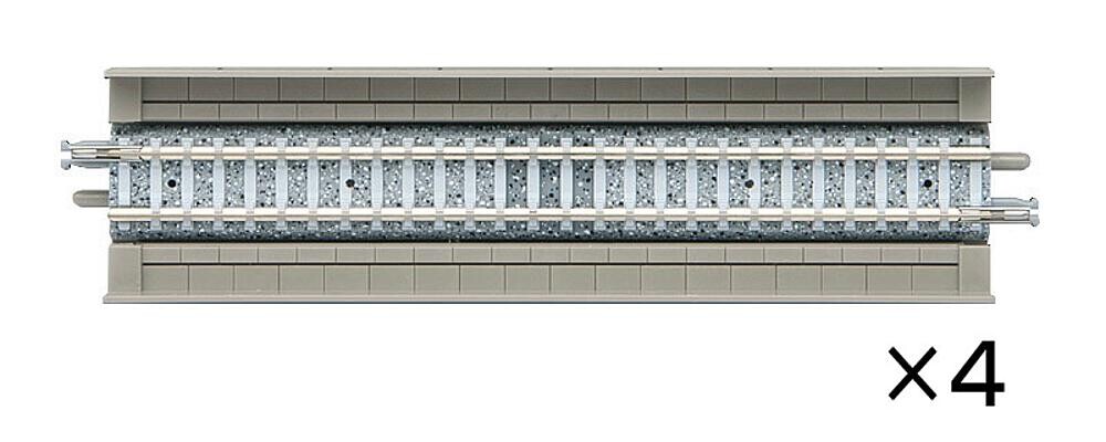 TomyTEC 971821  4 Gleise, gerade, in Beton-Viaduktbettung, je 140 mm