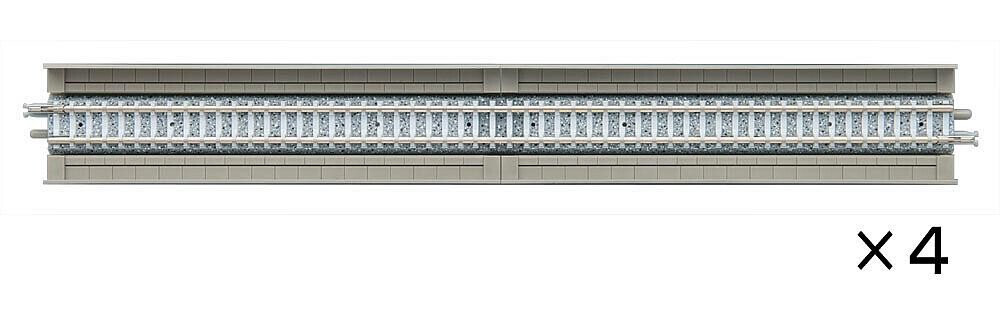 TomyTEC 971822 4 Gleise, gerade, in Beton-Viaduktbettung, je 280 mm, 20 ...