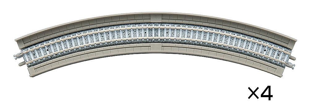 TomyTEC 971872  4 Gleise, gebogen, in Beton-Viaduktbettung, 45°, r 317 mm