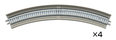 TomyTEC 971872  4 Gleise, gebogen, in Beton-Viaduktbettung, 45&deg;, r 317 mm