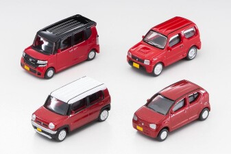 TomyTEC 973679  Car-Collection, 4x Honda / Suzuki, rot