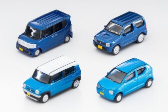 TomyTEC 973686  Car-Collection, 4x Honda / Suzuki, blau