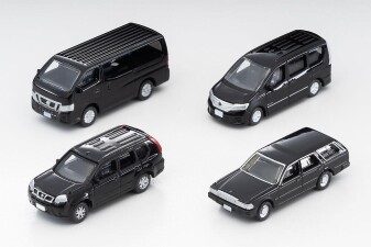 TomyTEC 973709  Car-Collection, 4x Nissan, schwarz