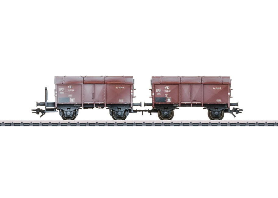 Märklin 46018  2er-Set Klappdeckelwagen 1520 B  Ep. III SNCB