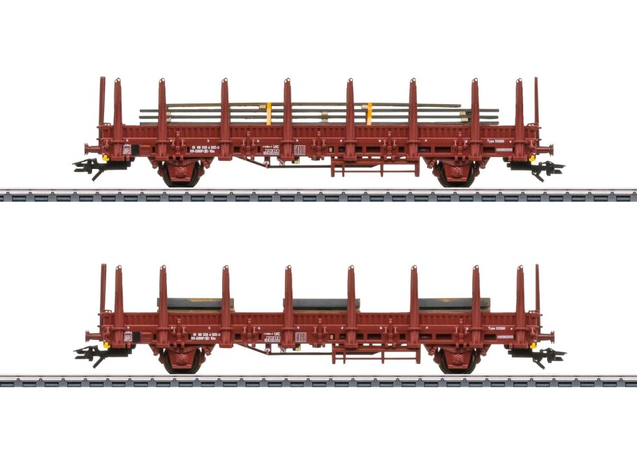 Märklin 46932  2er-Set Rungenwagen Kbs + Ladung  Ep. IV SNCB