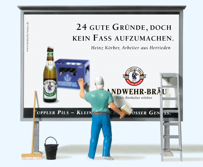 Preiser 45126  Plakattafel, Plakatkleber, Zu