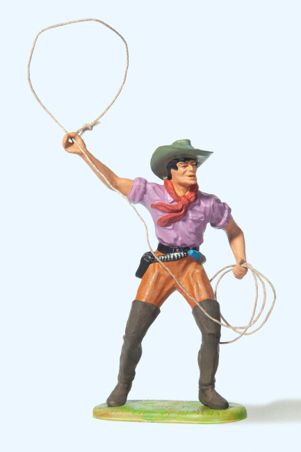 Preiser 54807  Cowboy stehend, Lasso werfend