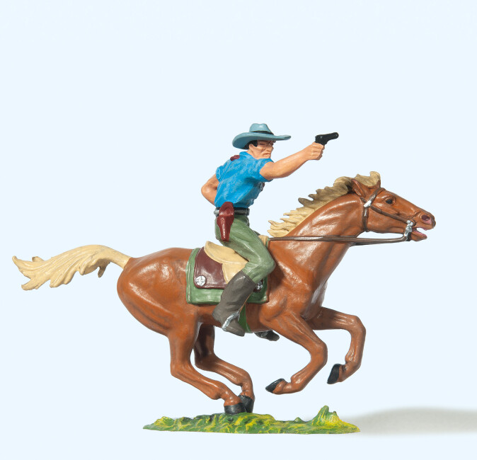 Preiser 54819  Cowboy reitend, mit Revolver